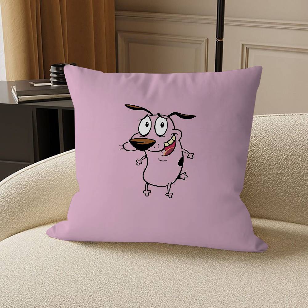 

Anime C-Courage The C-Cowardly Dog Stitch Lucky Dragon pillow cover sofa cushion cover home room decoration children gift 12x12Inch