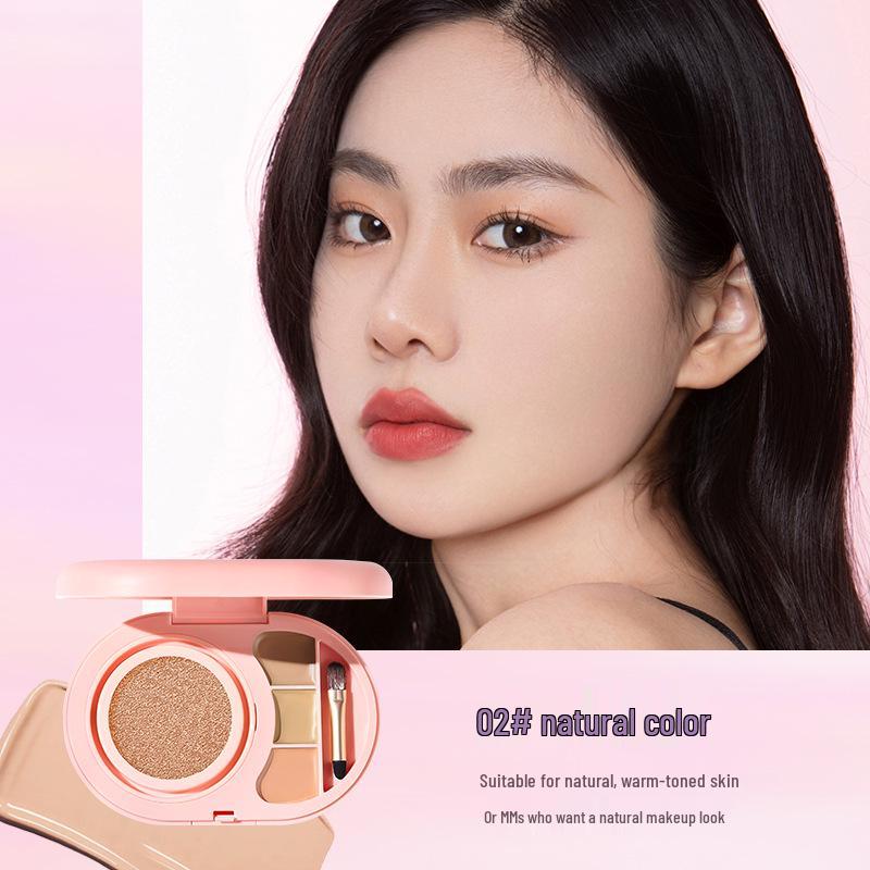 Yuli Yula Soft Focus Waterproof 3-Color Concealer Cushion: Non-Caking, Breathable, Long-Lasting Makeup with Contouring.