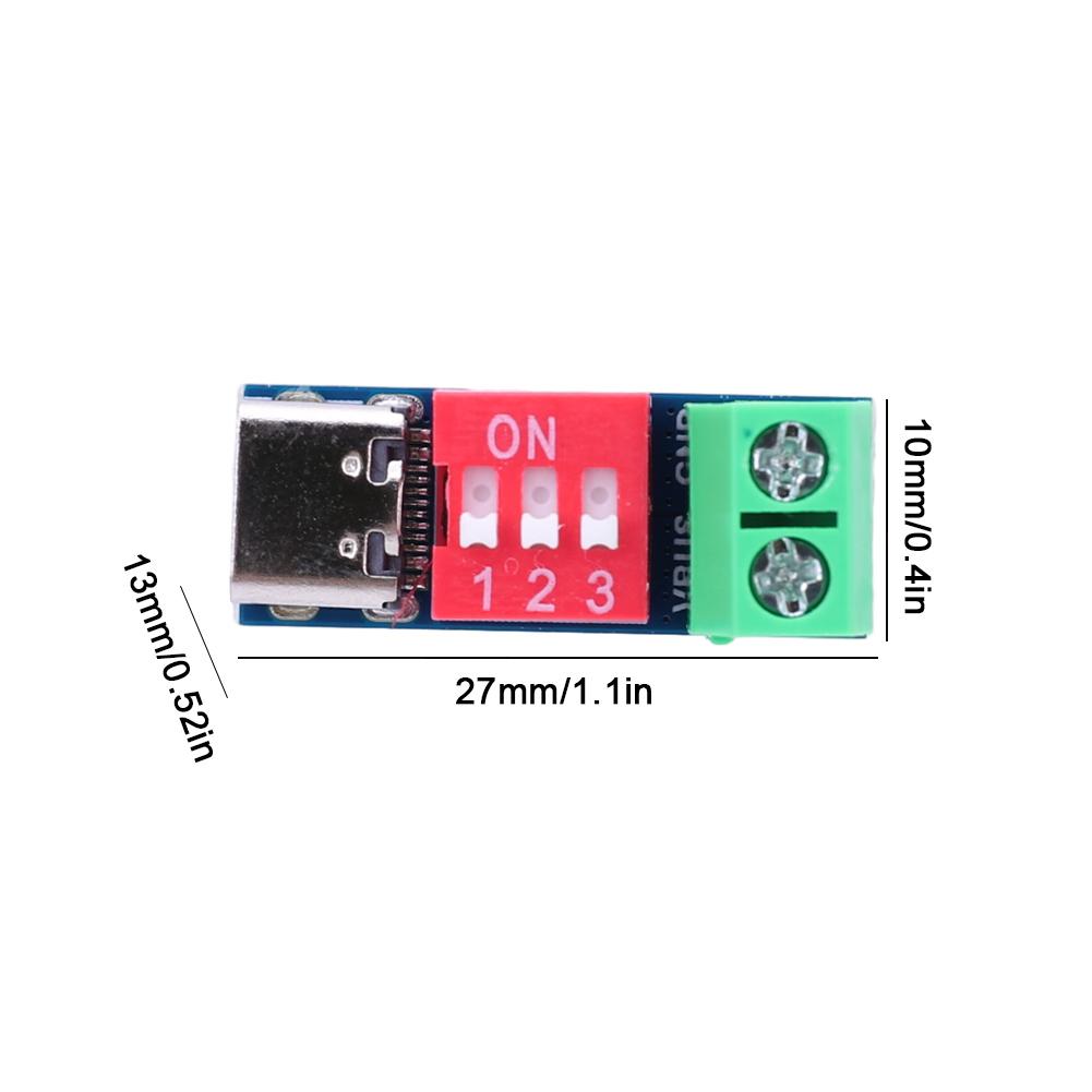PD Fast Charging Test Board Type-C PD Trigger Board Module PD/QC Decoy Board 5-20V High Speed Charger Power Delivery Boost DIY