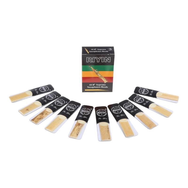 10pcs Soprano Sax Saxophone Reeds Strength 1.5 2.0 2.5 3.0 3.5 4.0 Saxophone Reed Woodwind Instrument Parts Accessories