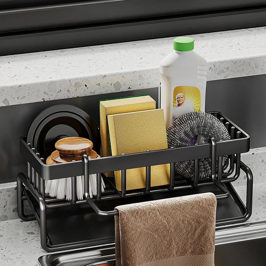 Durable Carbon Steel Sponge Rack Integrated Easy To Assemble Rabbit Perforated Kitchen Storage Rack