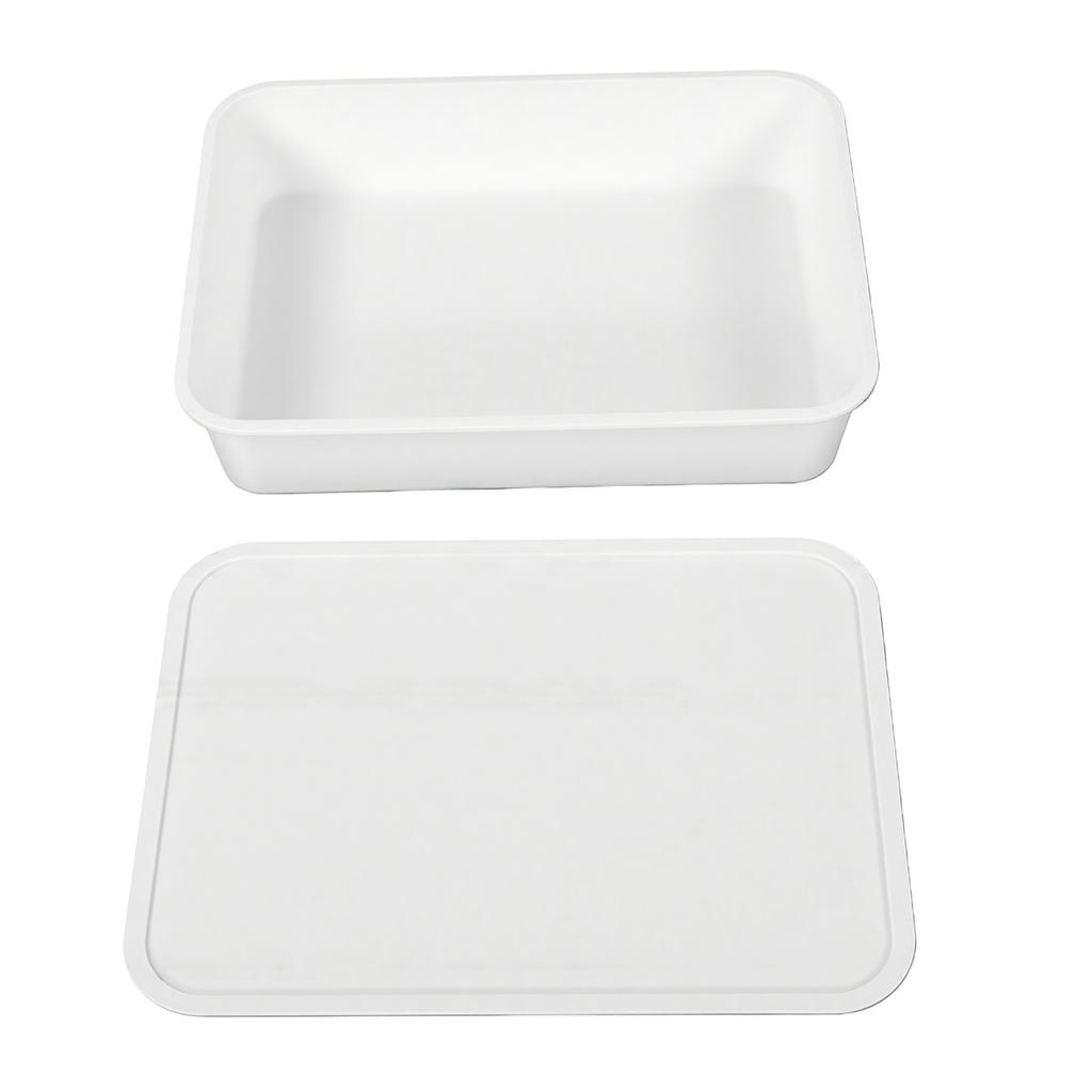 Pizza Dough Proofing Box PP Stackable Pizza Dough Tray Food Storage Container with Lid for Fridge Home Kitchen White