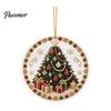 Office Holiday Decorations Christmas Acrylic Hanging Ornament, 2D Flat Double Side Printed Ornaments Santa Snowman Pendant for Tree Window,