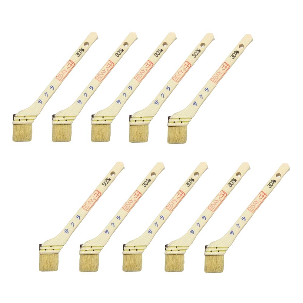 Hakeichi Yurix White Sakura Goat Hair Set of for Paint Brushes, 30mm, 10, Oil-Based