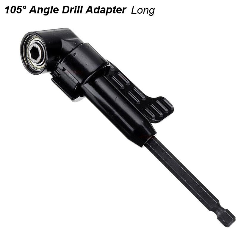 Right Angle Screwdriver Attachment Holder Magnetic Power Drill Bit Adjustable 105 Degree 1/4 Extension Screw Driver Adapter