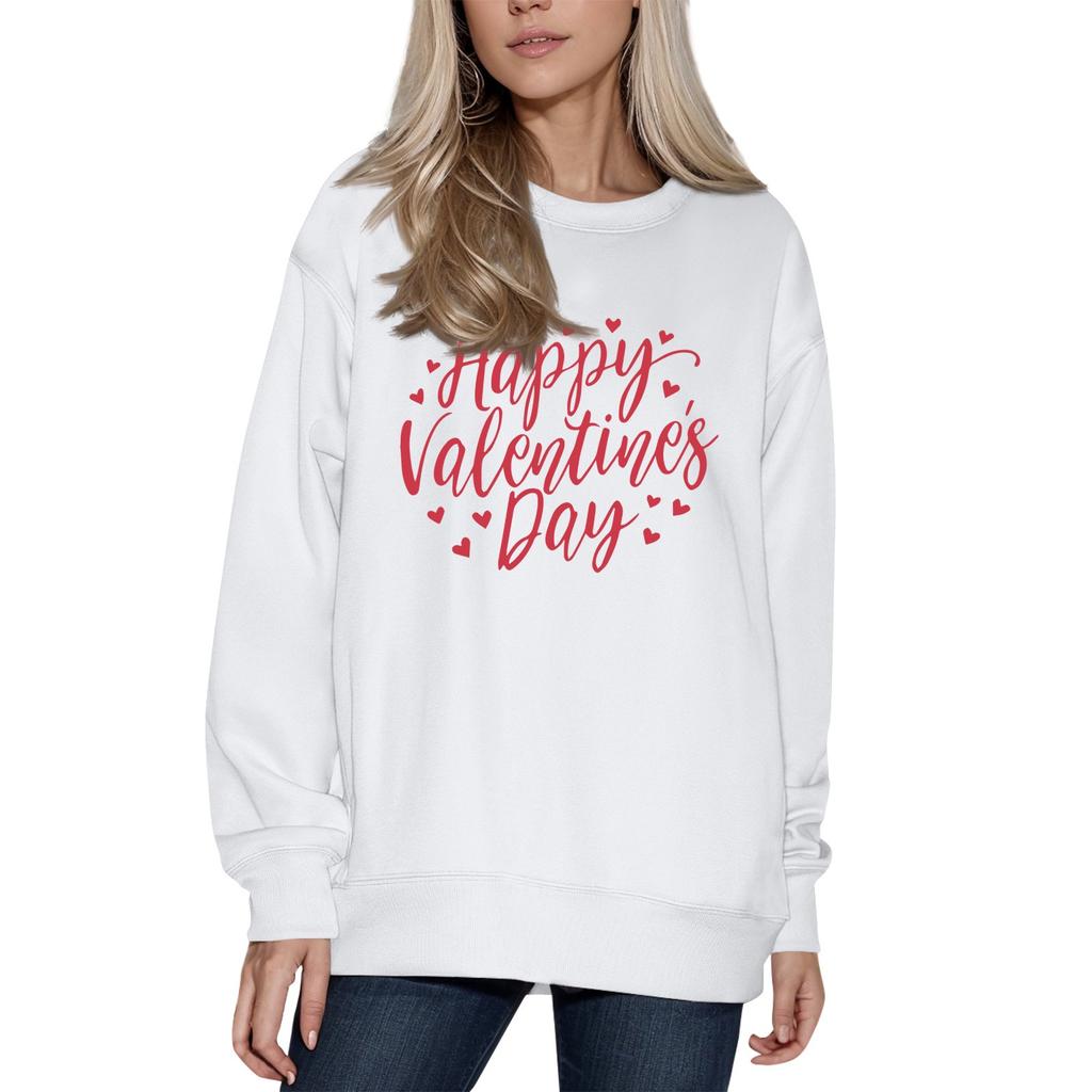 Damenmode Bedrucktes Langarm Rundhals Pullover Top