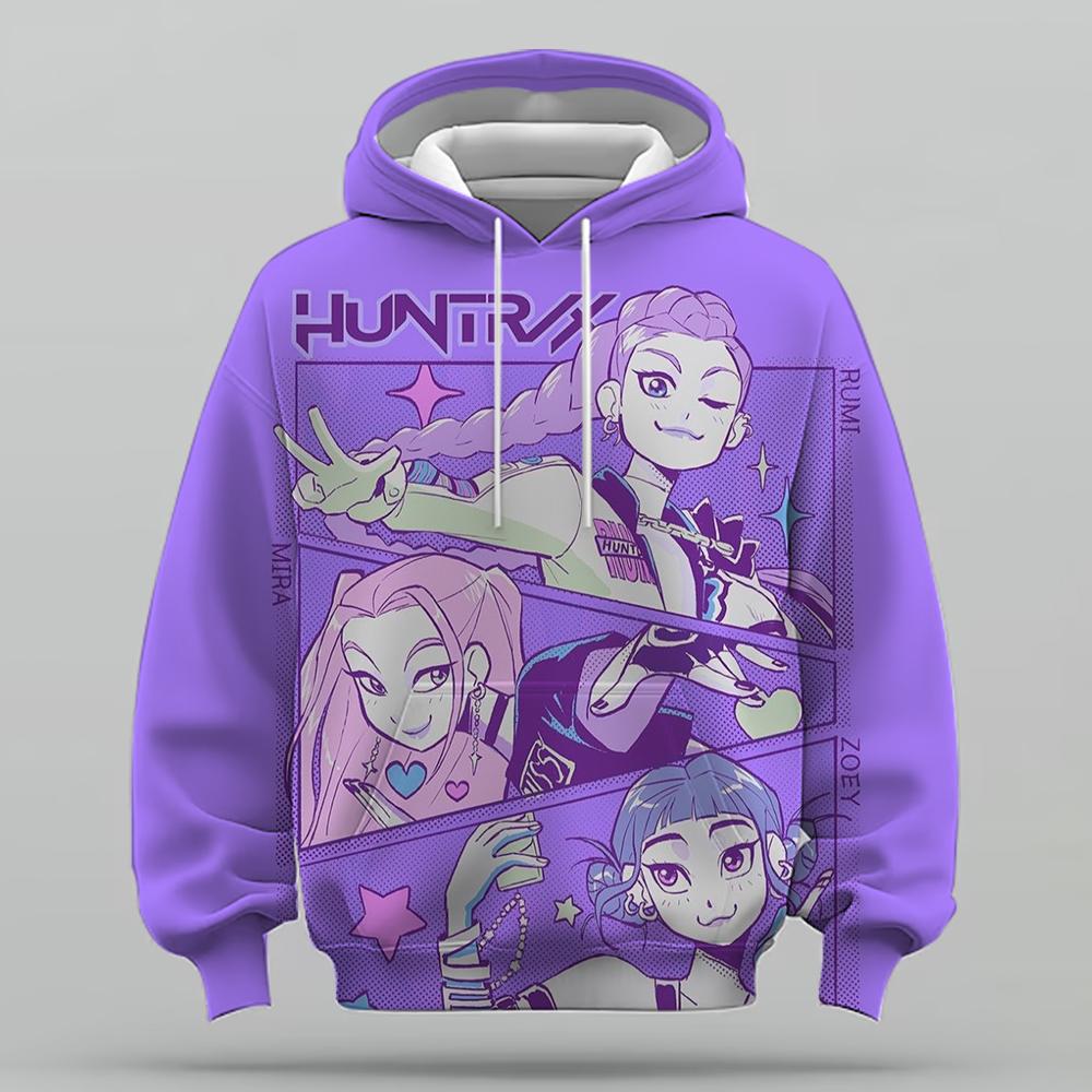 Kleidung für Kleinkindmädchen KPop 'Devil Hunter' Hoodie Mode Lässiger Pullover Neuer Film Kinder Kapuzenoberteil