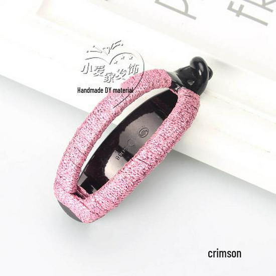 Pinza per Capelli Nera a Forma di Arco Ponte Stile Coreano - Torsione in Tessuto Avvolto Banana e Accessori in Plastica Resina