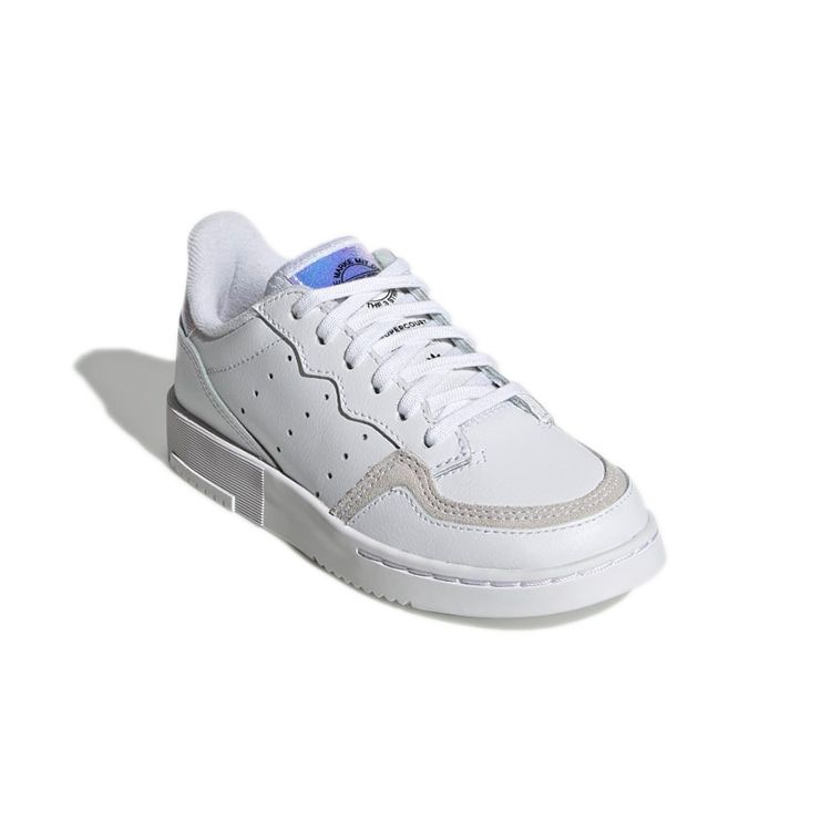 Adidas Originals Super Court Casual Slip-Resistant Shock Absorbing Durable Support Low-Top Kids Sneakers Kids Sneakers White Gray EG9080