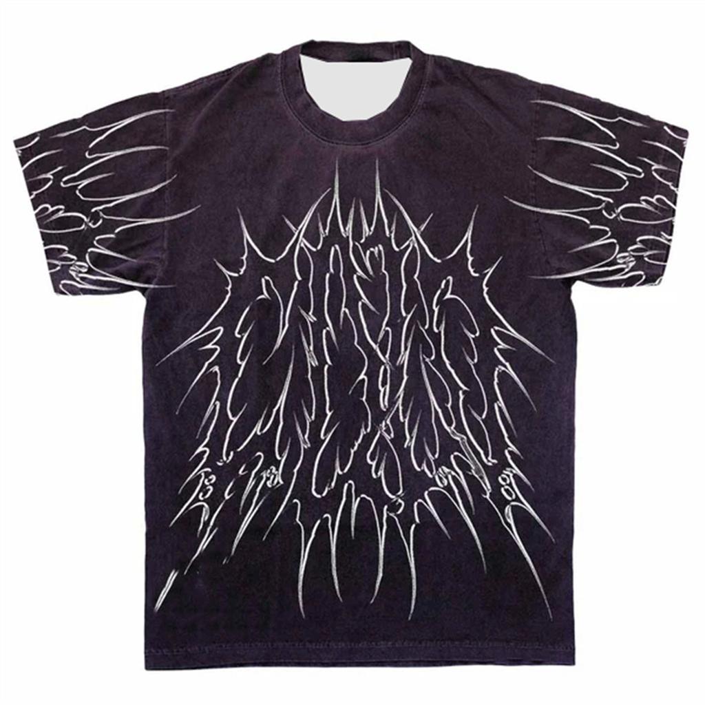 Móda Cool Trendy Gotický Styl Tričko Dámské Léto Podzim 3D Tištěné Ležérní Kulatý Výstřih Krátký Rukáv Nové Tričko Top 2025