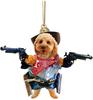 Acrylic Unique Dog Gun Car Ornament Festive Cartoon Style Decor For Auto Interiors