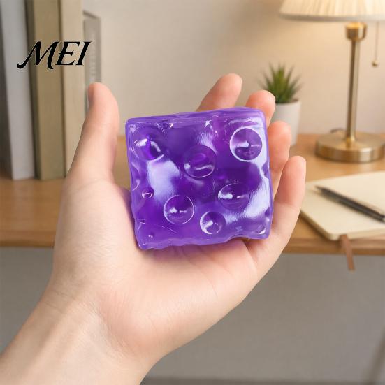 Relaxing Desk Toy Shapeable Cheese Cube Squeeze Toy, Anxiety Relief Block Sensory Stress Reduction Fake Pinch Home Office Relaxation Tool Gel Filling