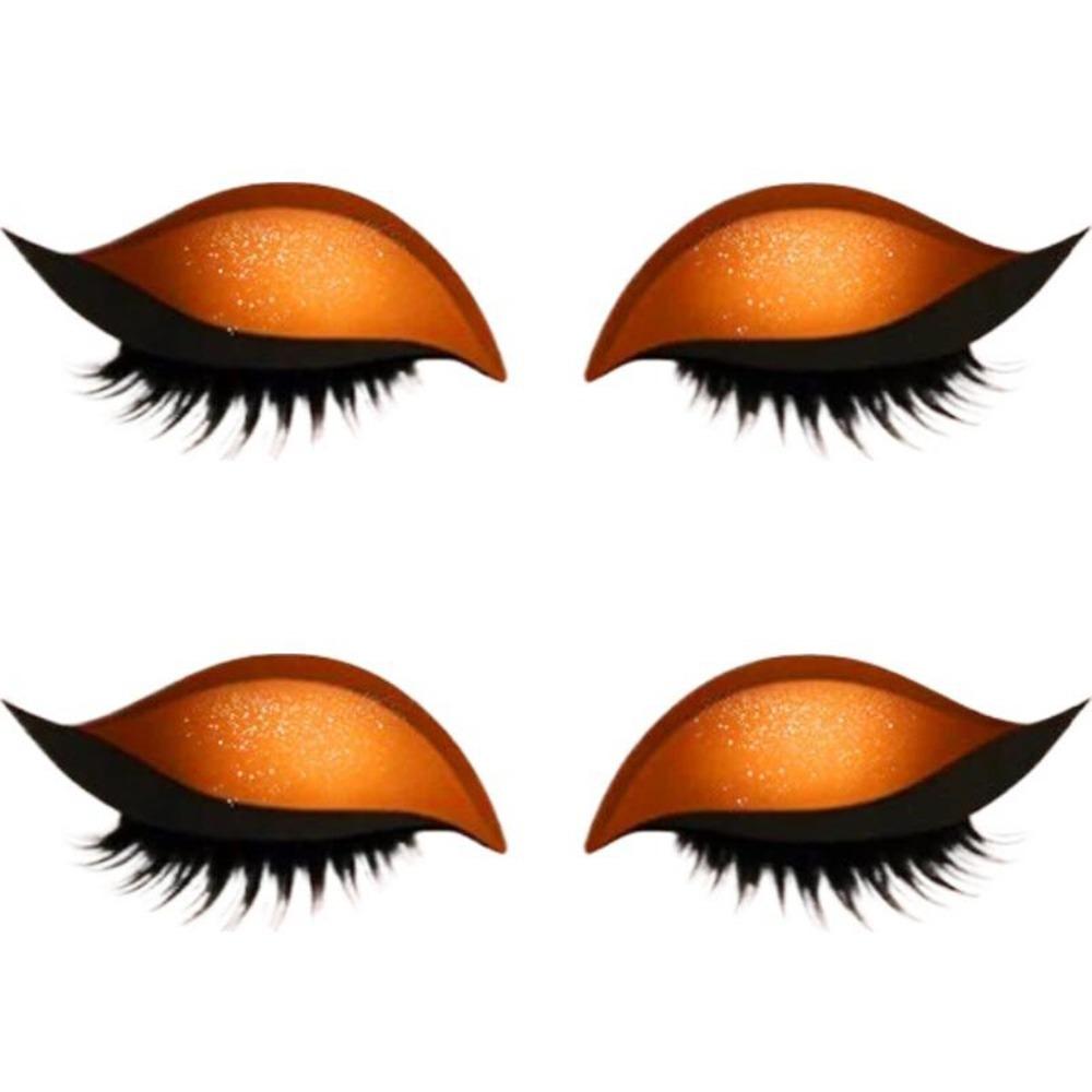 2 Pairs Self-Adhesive 3-in-1 Eye Makeup Sticker Reusable Party Makeup Stickers  Female