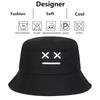 Unisex Xx Smiling Face Embroidery Personality Bucket Hats Fishermen Caps Outdoor Casual Cap Sunscreen Hat