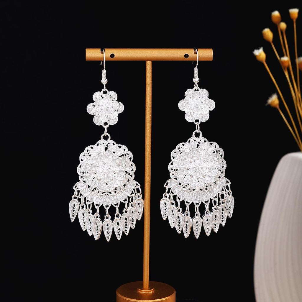 Miao Long Ethnic Tassel Earrings - Luxurious, High-end Fashion Jewelry