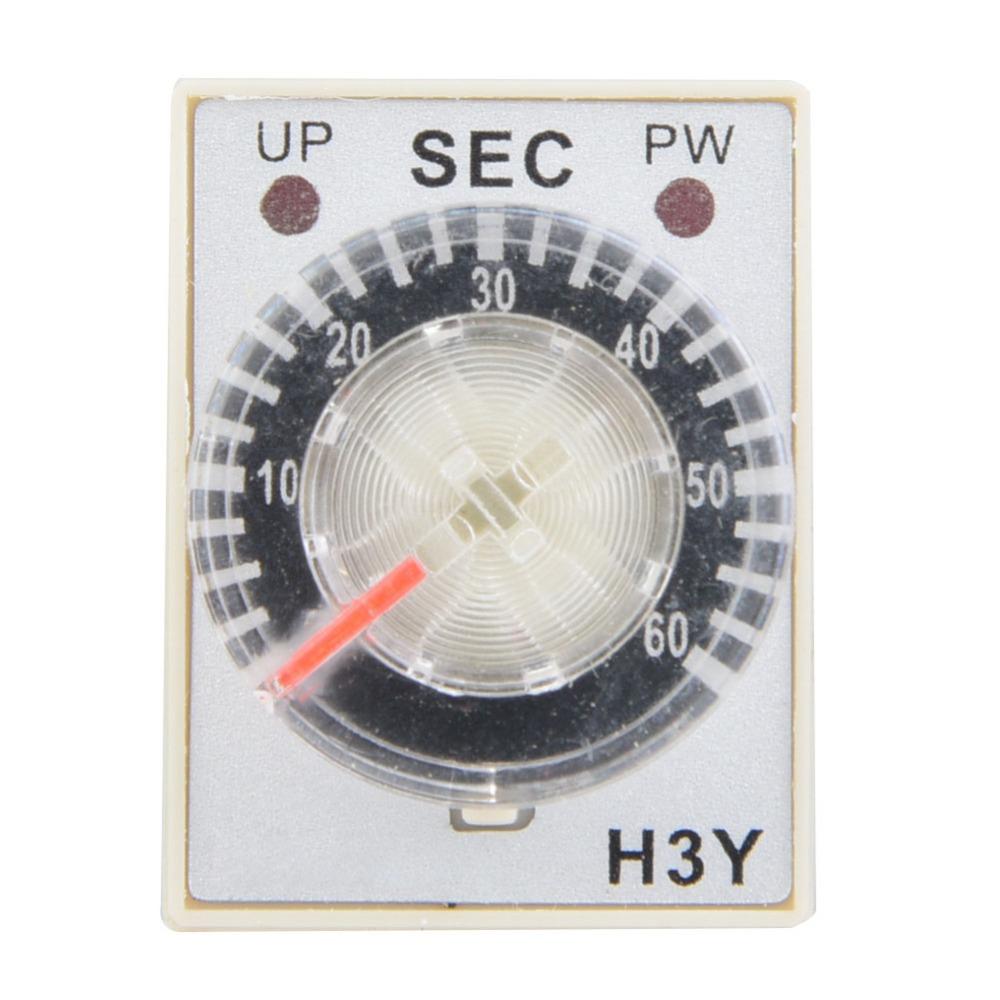 Precision Timing H3Y-2 Delay Timer 1/10/30/60S 24VDC Time Relay Adjustable Time 8-Pin Time Switch 24V Automation Equipment