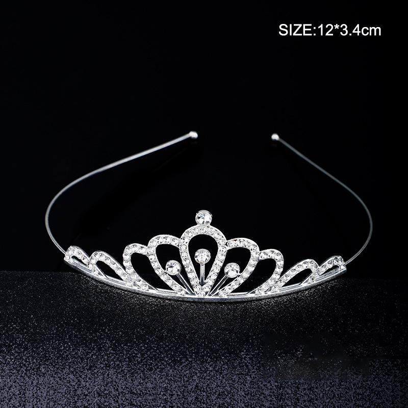 Romantic Princess Crown For Girls Rhinestone Crystal Hair Crowns Queen Headband Bridal Headdress Tiaras Hair Jewelry Accessories