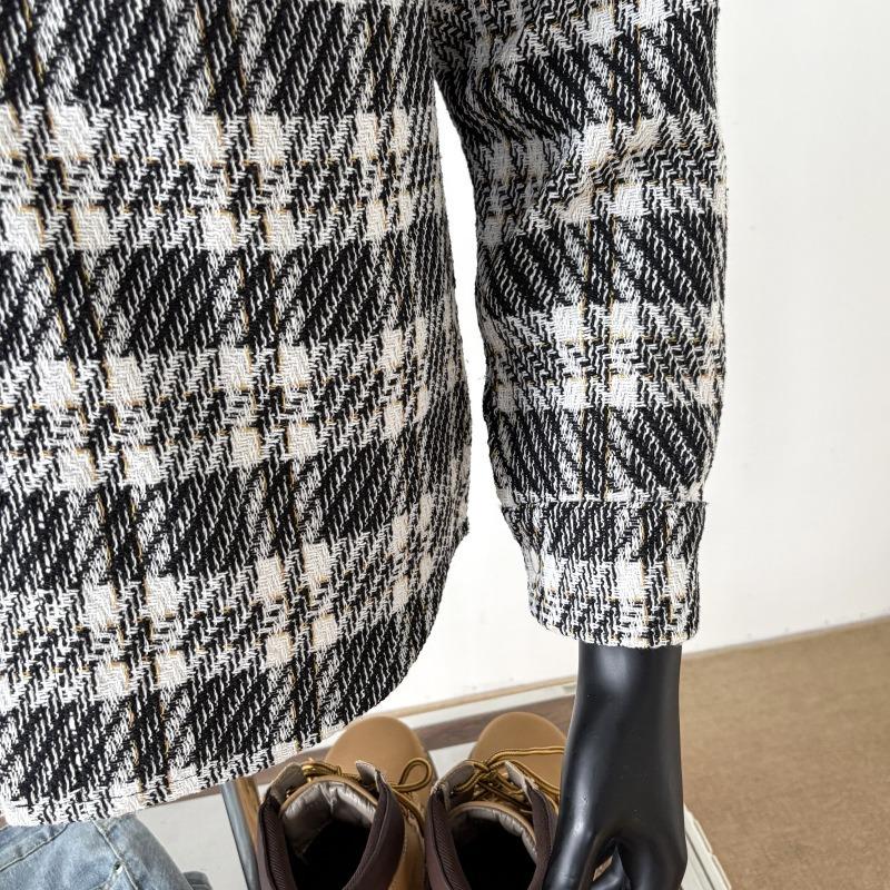 Herren S Locker Geschnittene Karierte Jacke Koreanischer Stil Mode Lässige Oberbekleidung