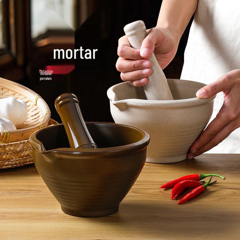 Melamine Pestle & Mortar for Mashing Ginger, Garlic, Chili, and Century Egg