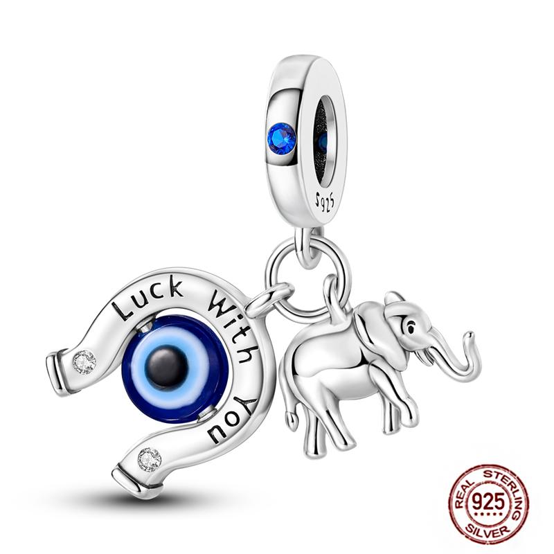 Standard Copper Craft Rotate Devil'S Eye Charms Fit Authentic Bracelet Blue Fatima Hand Palm Spacer Charms Handmade Jewelry Gift