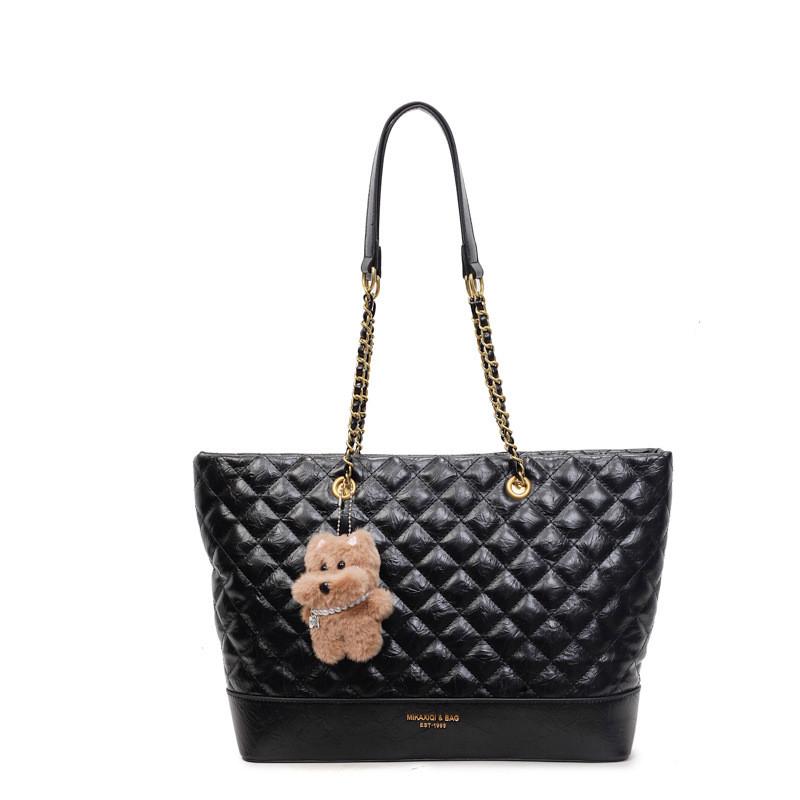 IELGY Ladies Tote Bag Diamond Chain Large Capacity Commuter Bag No Pendant