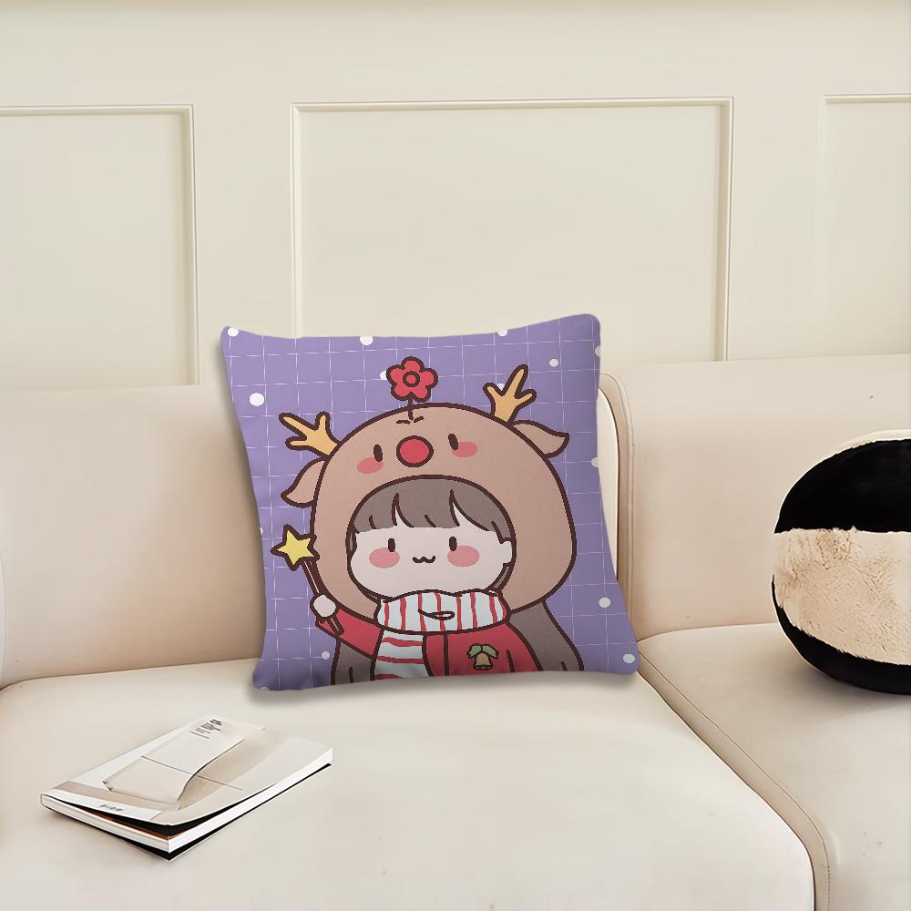 Мультяшная пара Милая Рождественская наволочка Наволочка Декор Комната Дом Диван гостиная Офис Авто Нордическая Простота 12x12Inch