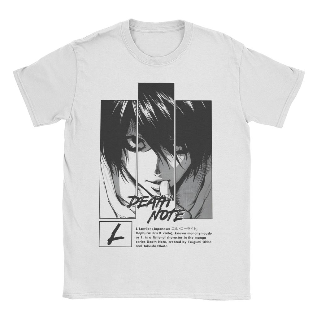 Death Note Anime Trička pro Muže Ženy Čistá Bavlna Vintage Trička Kulatý Výstřih Trička Krátký Rukáv Topy Plus Size