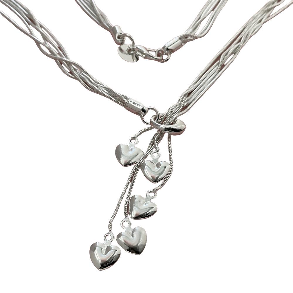 925 Silver-Plated Tai Chi Snake Bone Necklace, Korean Style, 46CM, In Stock, Popular Design
