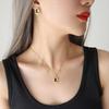 Korean INS Style Star Moon Pendant Necklace & 18K Gold-Plated Earrings Set