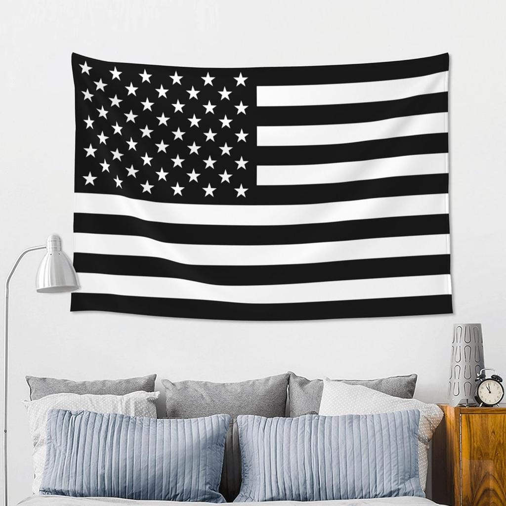 American Flag Black White Tapestry Wall Decoration, Art Tapestries Wall Hanging, Banner Wall Tapestry For Dorm Bedroom Living