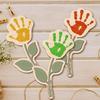 Decoration Mother's Day Plaque Hand Painted Wooden Flower Craft  Kids DIY Painting