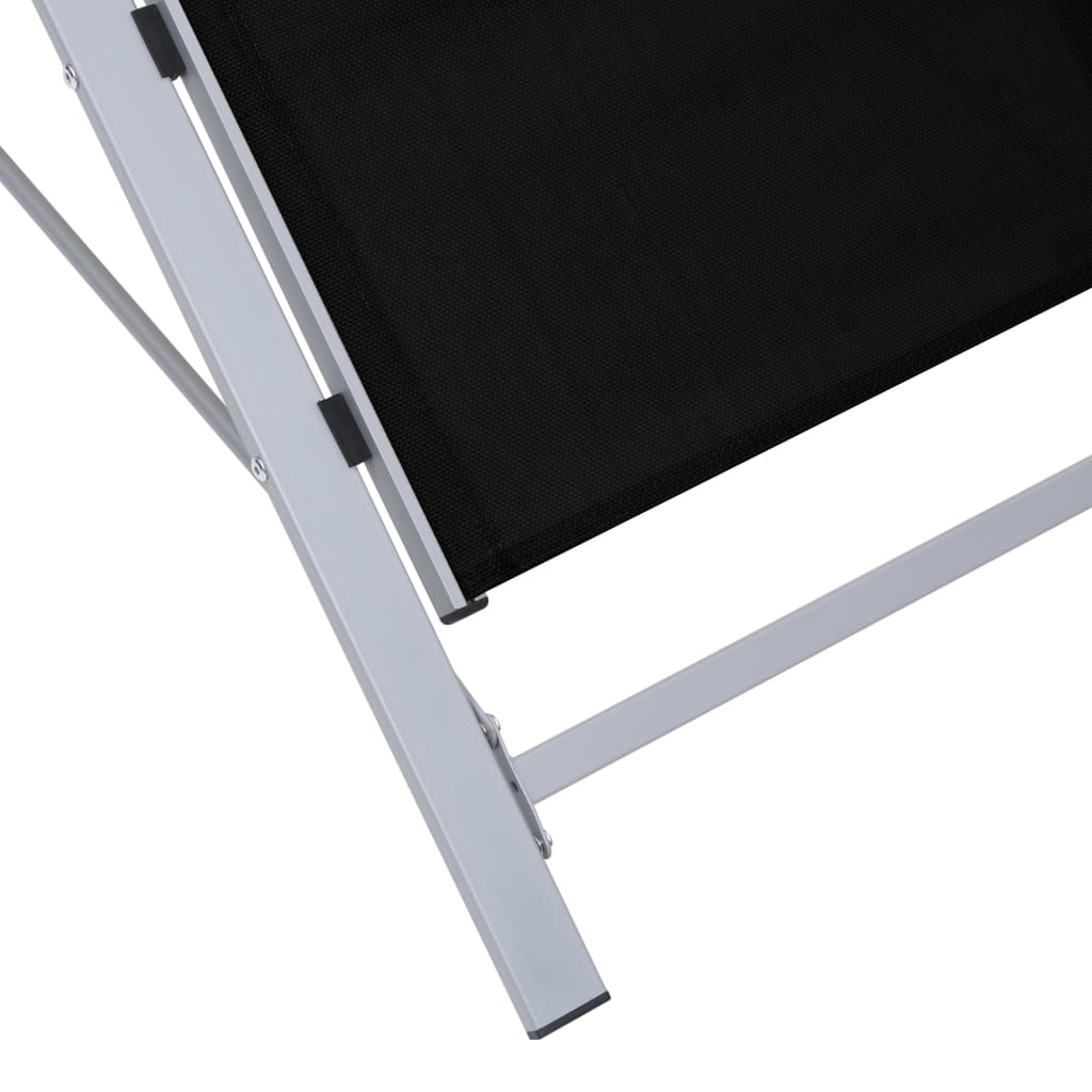 Sun Lounger Textilene and Aluminum Black
