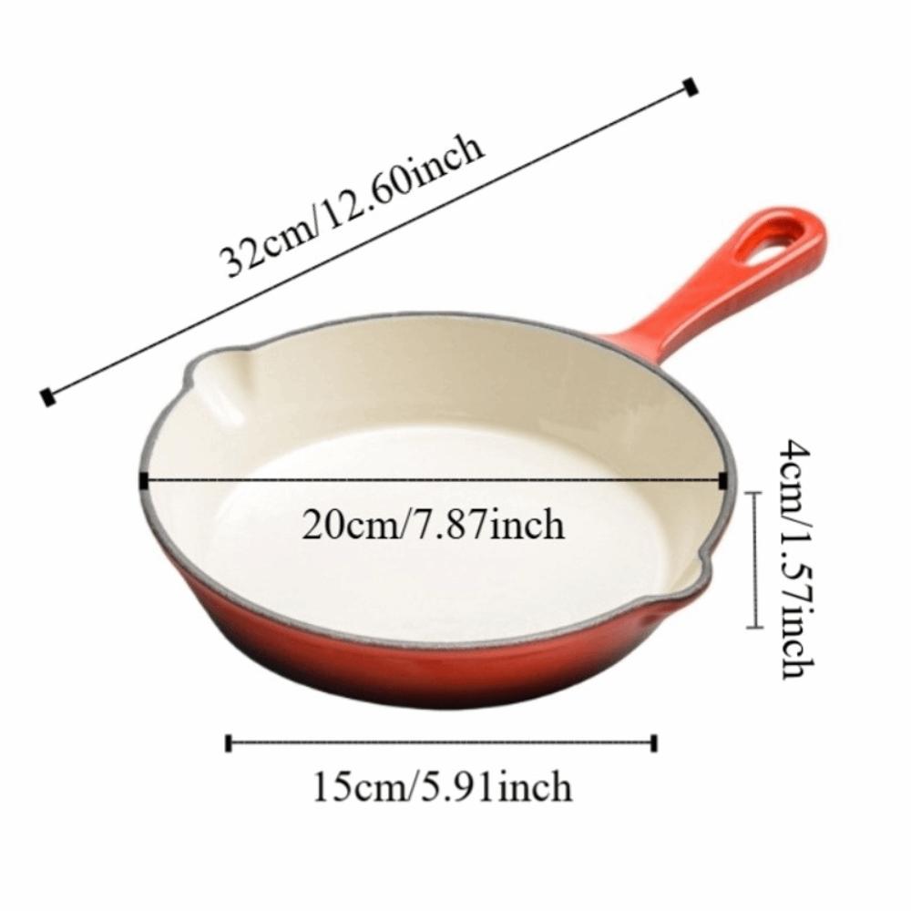 Flat Bottomed Enameled Cast Iron Dutch Oven Non-stick Omelette Pan Frying Pan  Kitchen Cookware