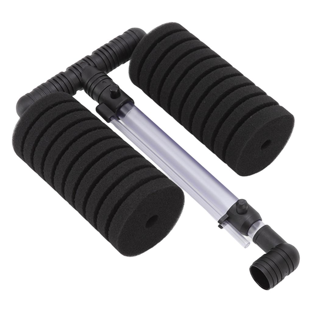 Aquarium Sponge Filter Quiet Double Submersible Foam Filter for   and   Fish  