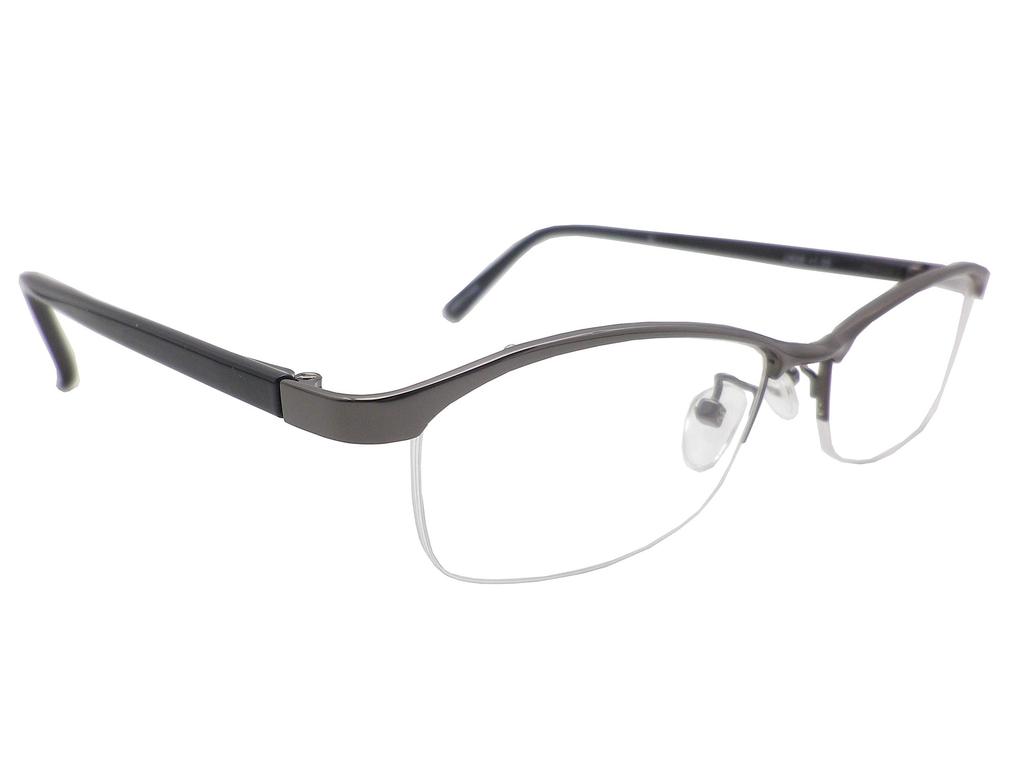 Nagoya Optical Co., Ltd. Soft Reading Glasses, Senior Glasses, Reading Glasses for Men, Stylish, Semi-rimless, Durable, Sturdy, Gray UN38 (Gray, +1.0