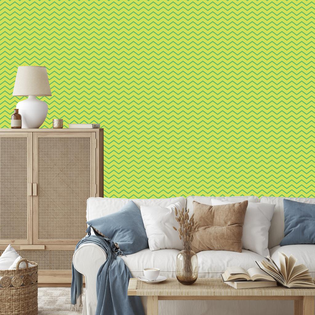 Zigzag Lime Wallpaper for Living Room and Bedroom 50x1000