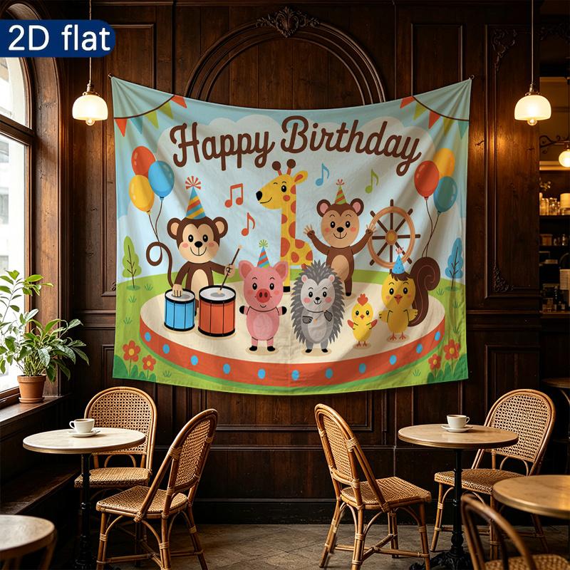 Party Backdrop Flat Banners Animals Circus Celebrations Wedding Enthusiasts Photo Background Decor Front Door Decor
