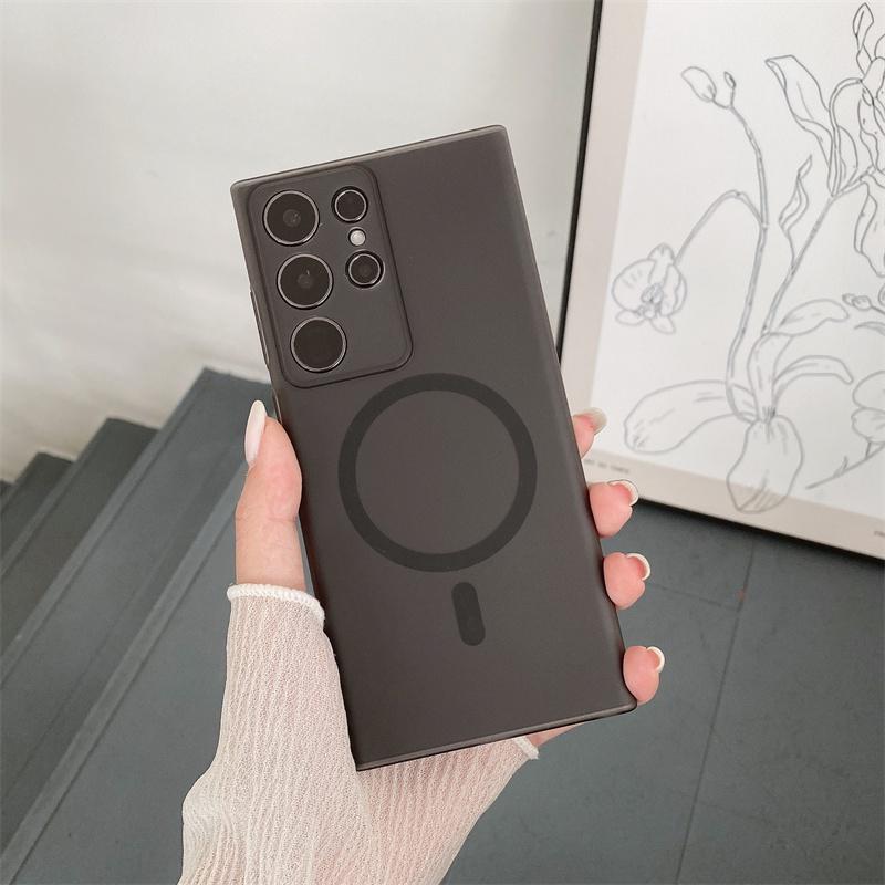 

Супертонкий жесткий матовый магнитный чехол для Samsung S24 Ultra S24 + S23 Ultra Galaxy S23 + S23, универсальный противоударный чехол для телефона Samsung S24 Ultra серый