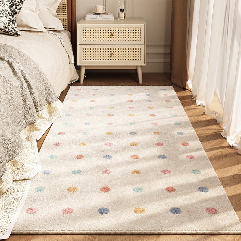 Little Fresh Rainbow Imitation Cashmere Carpet Cold Insulation Non-Slip Bedroom Bed Blanket Blanket Bay Window Blanket