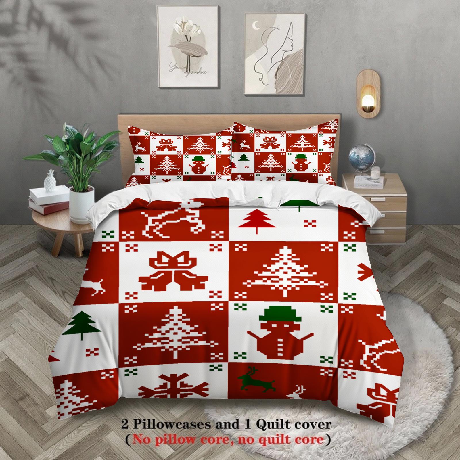 

Christmas Bedding Set Duvet Cover Set Soft Single Twin Size Home Decor Christmas Gift For Girls Women Home Bedroom Decor EU single 135x200cm