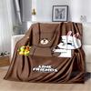 The BROWN & FRIENDS blanket is crafted from flannel material, offering a fluffy, soft, warm, and comfortable feel. Suitable