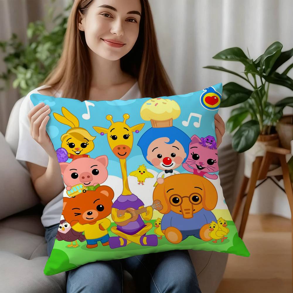 Urocza Poszewka na Poduszkę Plim Plim Krótki Plusz Sofa Dekoracyjna Prezent Dom Dwustronny Nadruk Poduszka