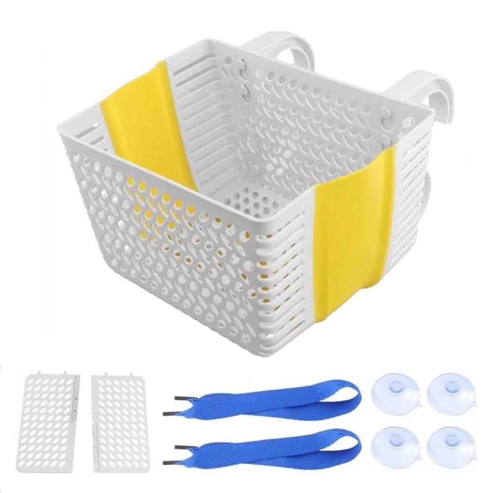 Plastic Poolside Storage Basket Large Suction Cup Storage Basket  Poolside Use белый