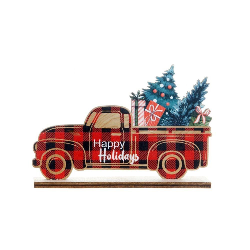 3pcs/set DIY Christmas Wooden Car Decorations Cartoon Christmas Tree Pendant  Christmas