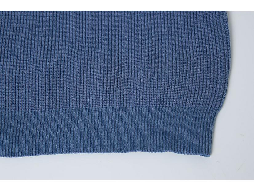 Unisex Solid Color Knit Pullover Sweater with Drop Shoulders