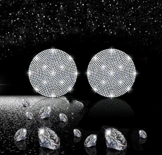NBTEPEM Sparkly Car Cup Holder Coasters, 2.75 Inch, Non-Slip, Shockproof, Universal Fashion Coaster Inserts with Crystal Rhinestones, Automotive