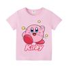Kirby Neues T-Shirt für Kinder Spielfigur Tee Top Kawaii Anime Kleidung Mode Cartoon Kurzarm Kinder Lockere Kleidung Geschenk