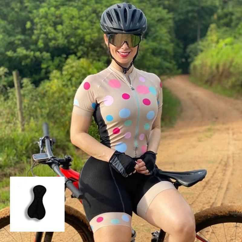 Professional Bicycle Onesie Summer Women's Short-sleeved Mountain Bike Road Bike, Comfortable Cycling Suit