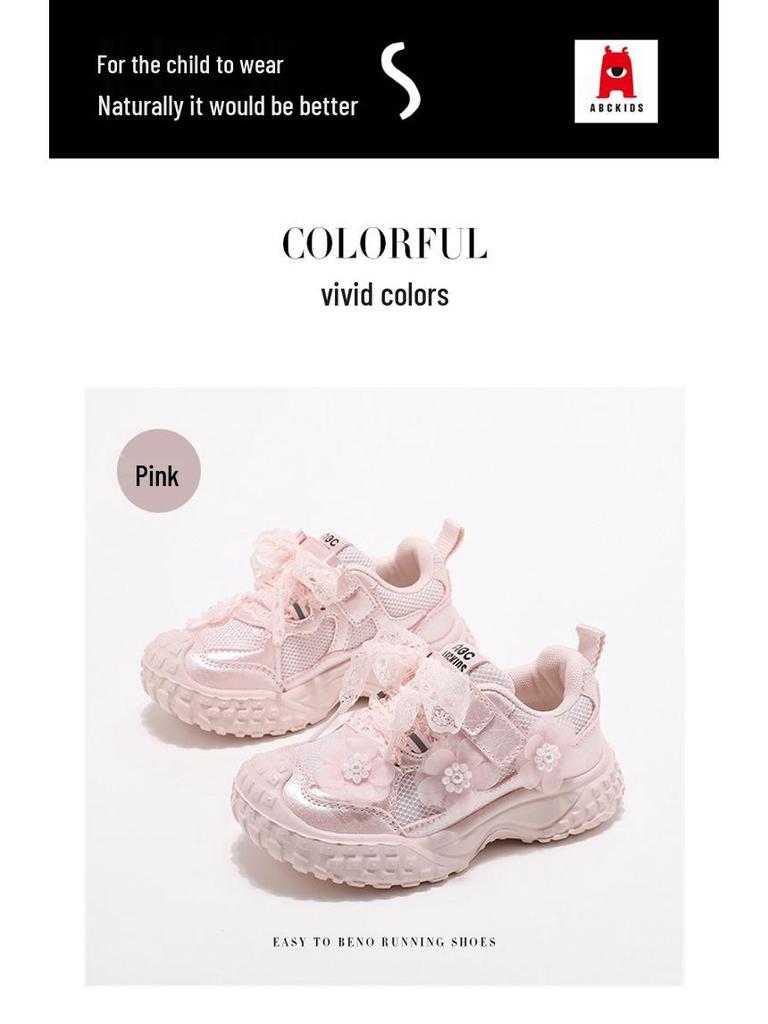 ABCkids7336 Girls' Lace-Up Soft Sole Sneakers - Spring/Autumn 2025