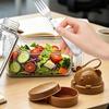 Bärenförmiges Salatglas mit integriertem Löffel Tragbarer Kunststoffbehälter für Overnight Oats Obst Auslaufsicherer Transparenter Salatbehälter